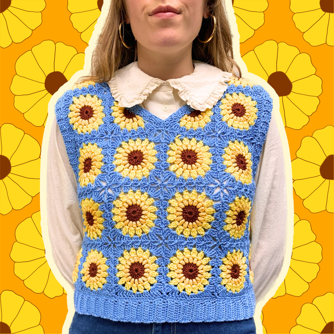 FLOWER POWER VEST crochet pattern